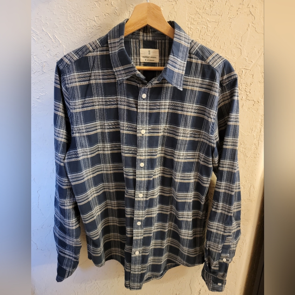 Men's Blue Plaid Shirt